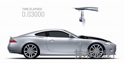 美洲豹成功开发可弹起的发动机罩