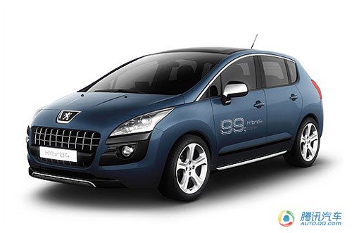 图6：标致还展出了3008 Hybrid4概念车，它采用PSA集团研发的柴油四驱油电混合系统。
