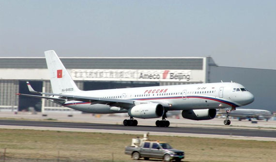 资料图：图-204是俄罗斯图波列夫航空科学技术联合体研制的新型双发动机中程客机，用于取代图-154客机。