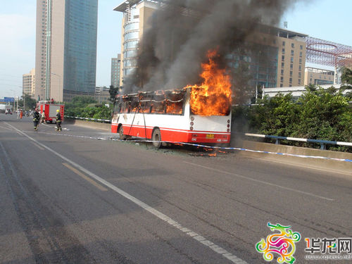 重庆一辆公交车自燃烧成钢架 无人伤亡(组图)
